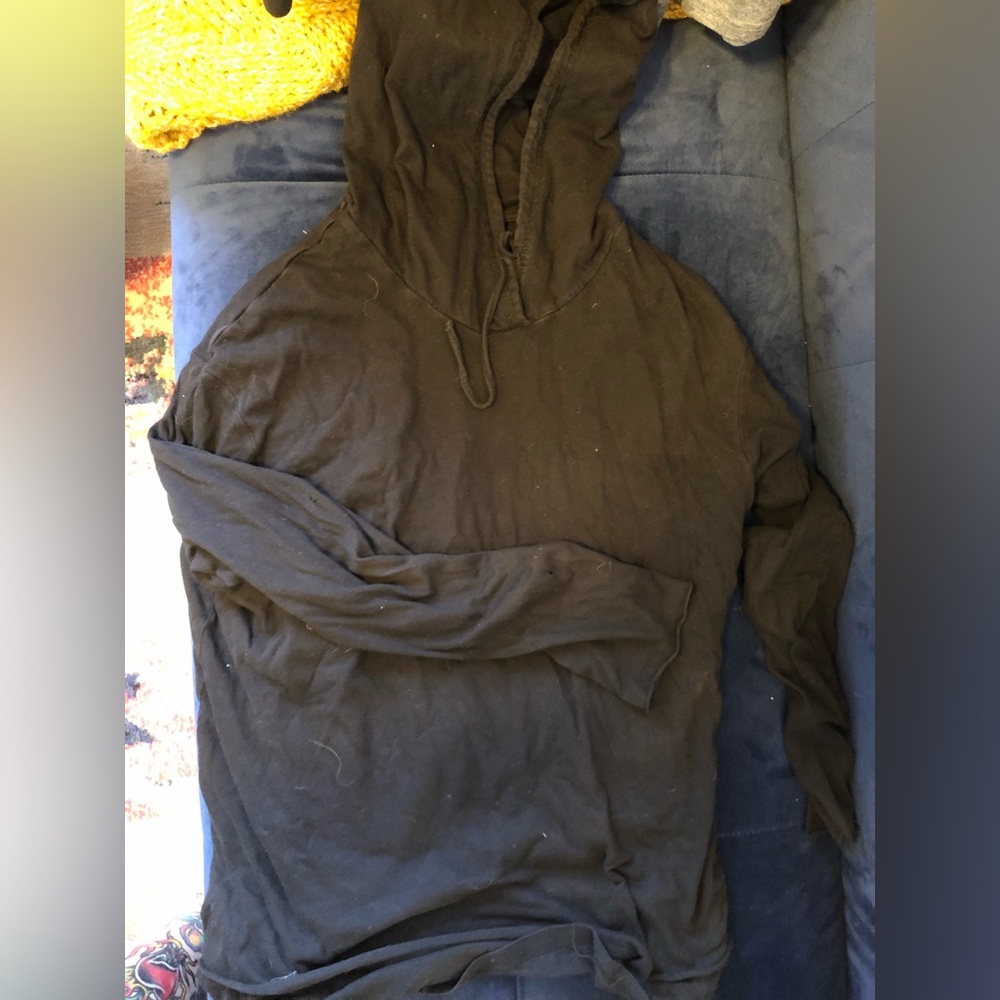 Black double layered Your Neighbors hoodie